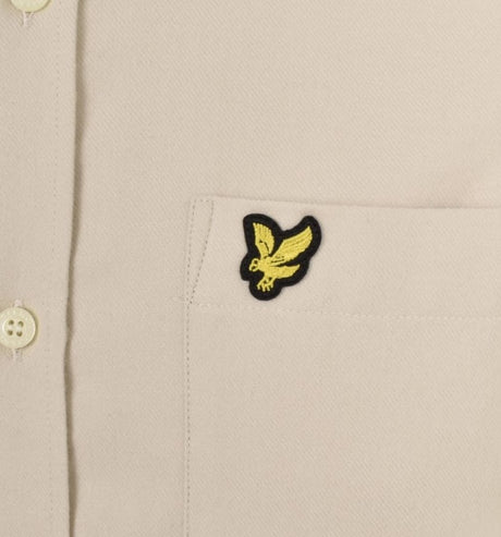 Lyle & Scott Plain Flannel Canvas Shirt Beige