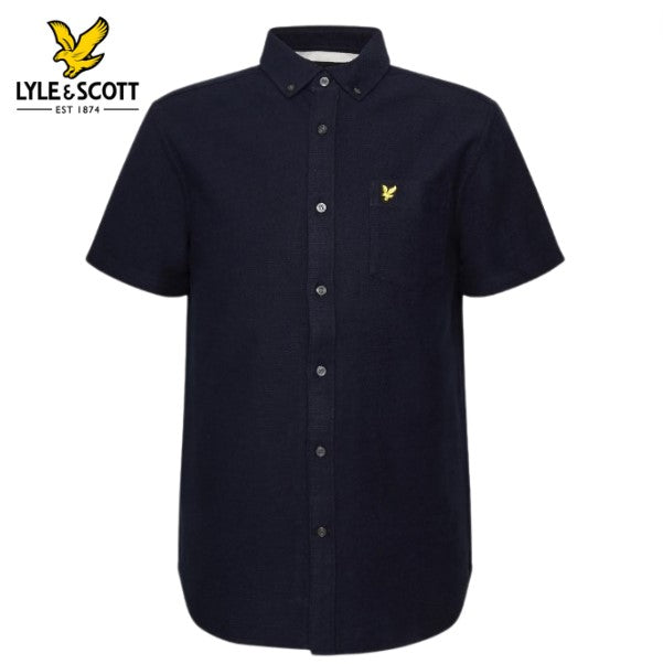 Lyle & Scott Poplin Short Sleeve Shirt Navy