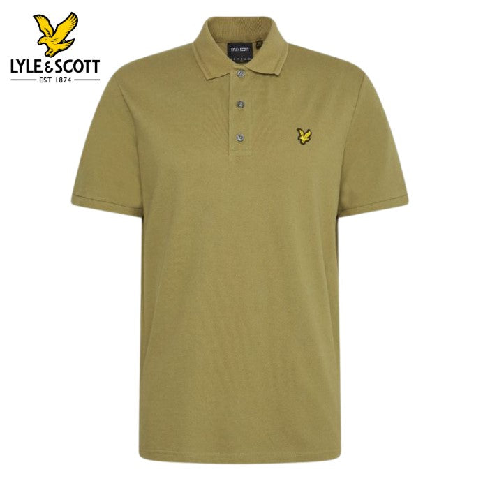 Lyle & Scott Crest Tipped Seaweed Polo Green