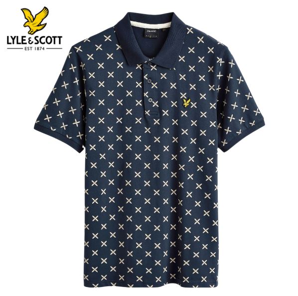 Lyle & Scott Shuttle Print Navy Polo Navy