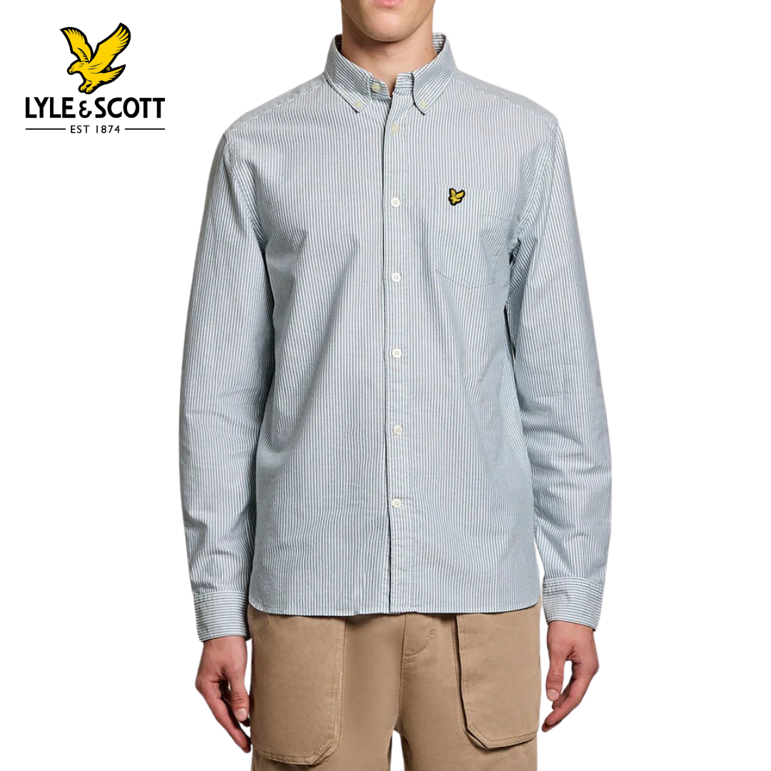 Lyle & Scott Stripe Oxford Everglade Green