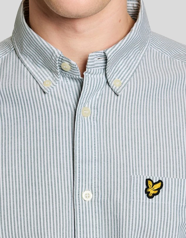 Lyle & Scott Stripe Oxford Everglade Green