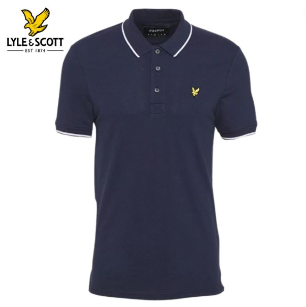 Lyle & Scott Navy Tipped Collar Polo Navy