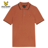 Lyle & Scott Tipped Collar Brick Polo Orange