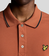 Lyle & Scott Tipped Collar Brick Polo Orange