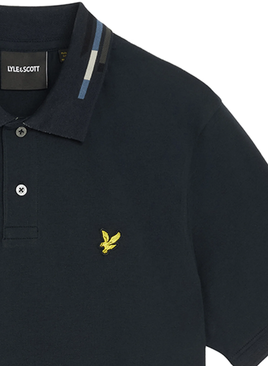 Lyle & Scott Stripe Tipped Collar Polo Navy