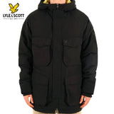 Lyle & Scott Tactial Wadded Parka Jacket Black