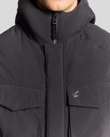 Lyle & Scott Tactial Wadded Parka Jacket Black