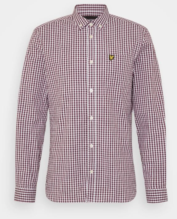 Lyle & Scott Gingham Check Wine Shirt Wine