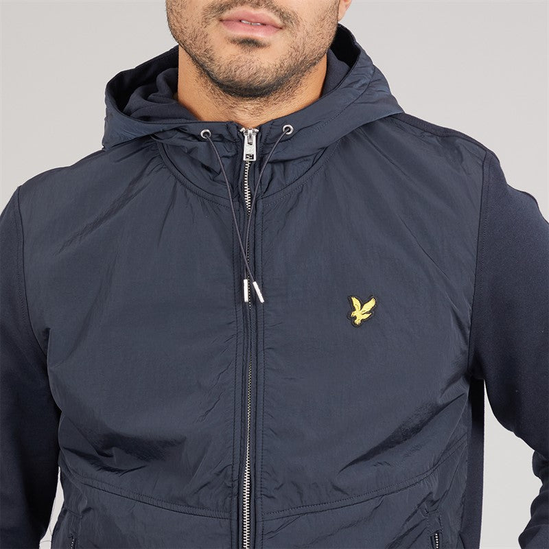 Lyle & Scott Raglan Hybrid Media Hoodie Navy
