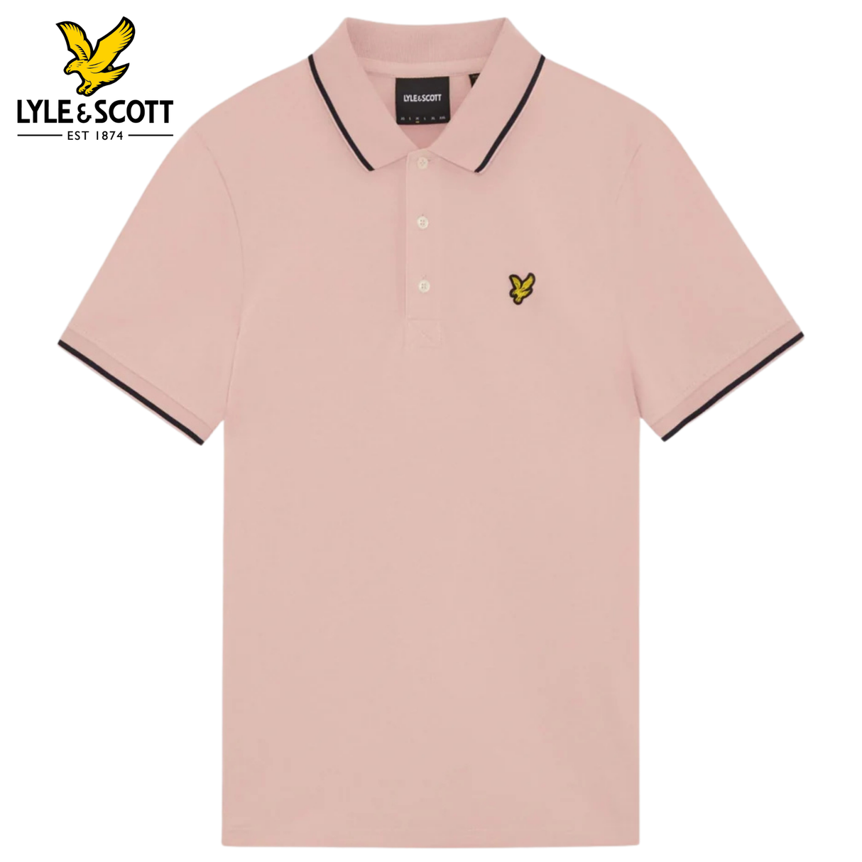 Lyle & Scott Tipped Collar Pink Polo