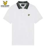 Lyle & Scott Tartan Collar White Polo Shirt