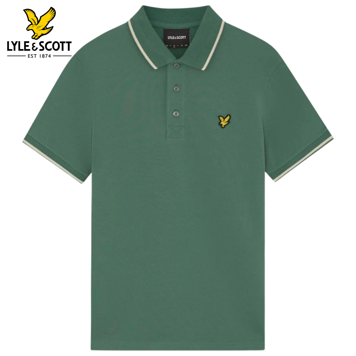 Lyle & Scott Tipped Collar Everglade Green
