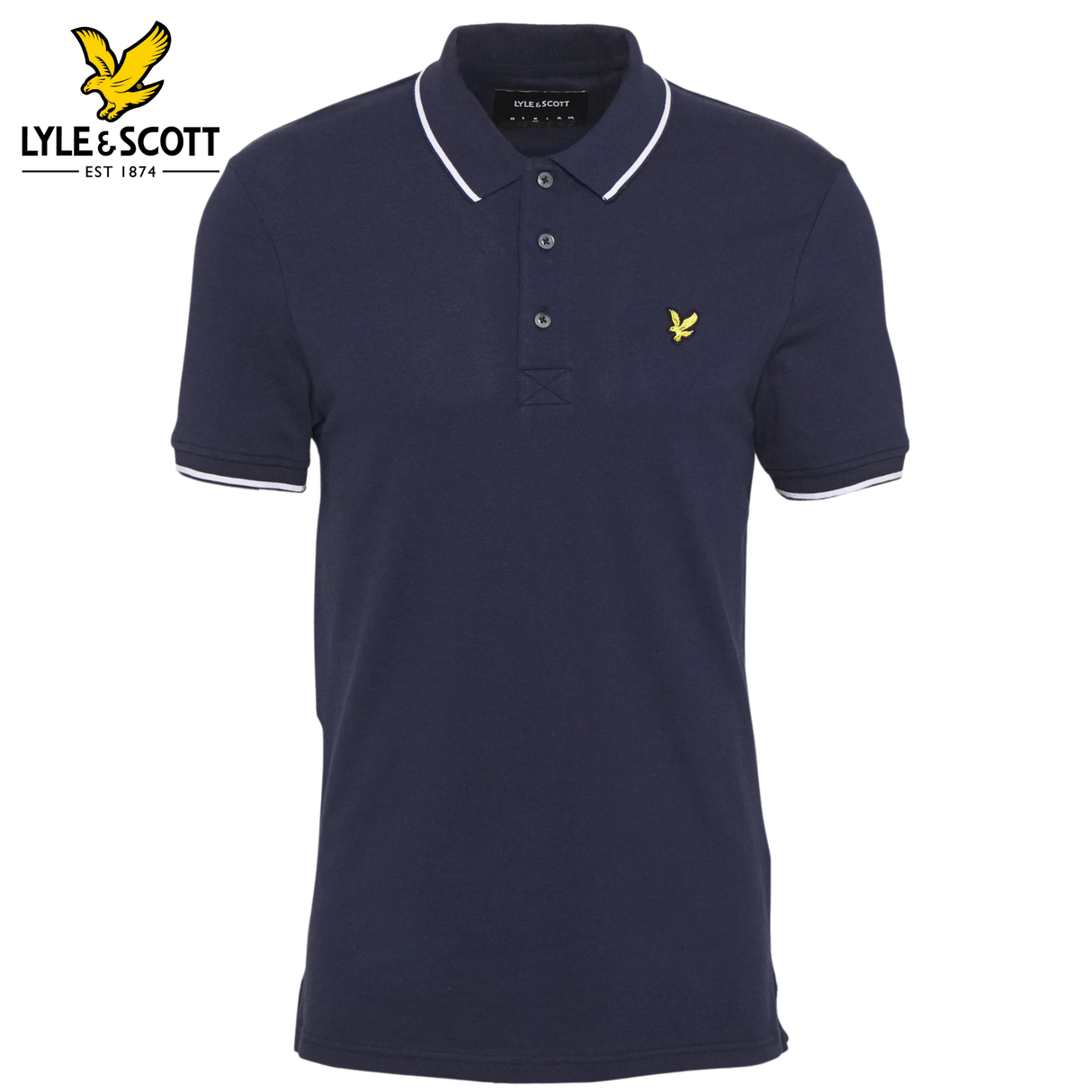 Lyle & Scott Navy Tipped Collar Navy Polo Shirt
