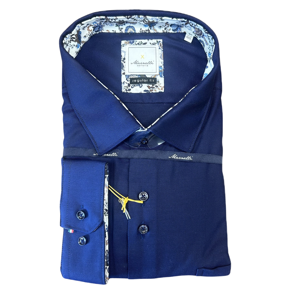 Marnelli Dark Navy Self Stripe Shirt Navy