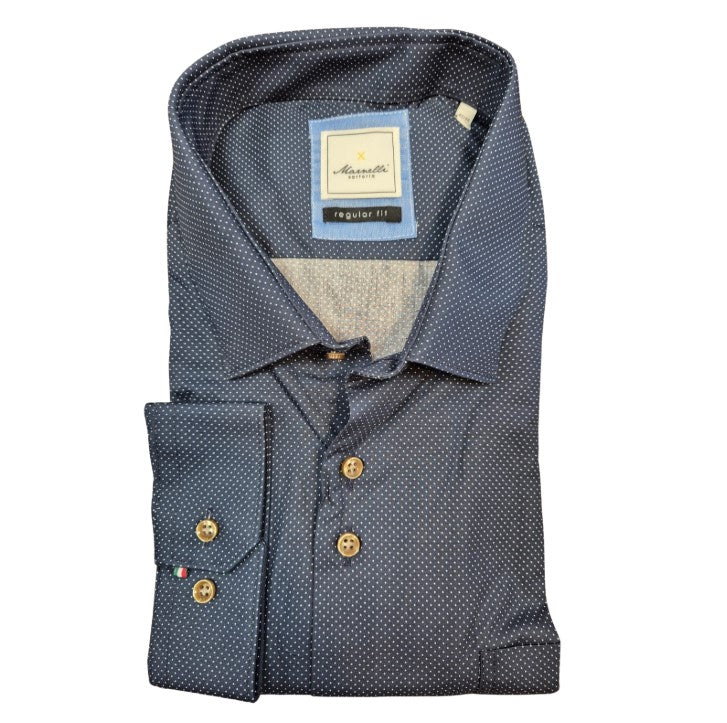 Marnelli Micro Spot Navy Shirt Navy