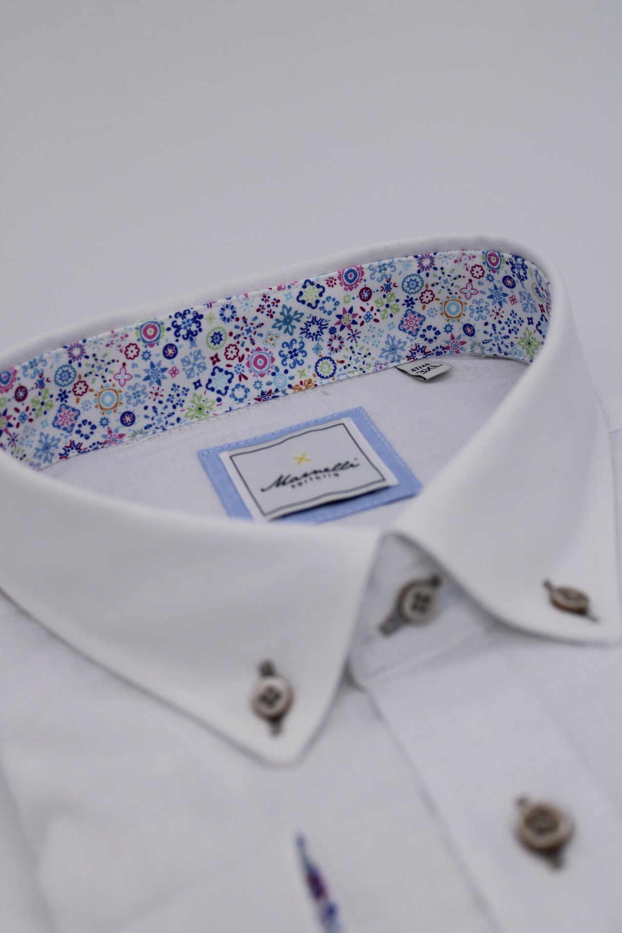 Marnelli Plain White Cotton Shirt White