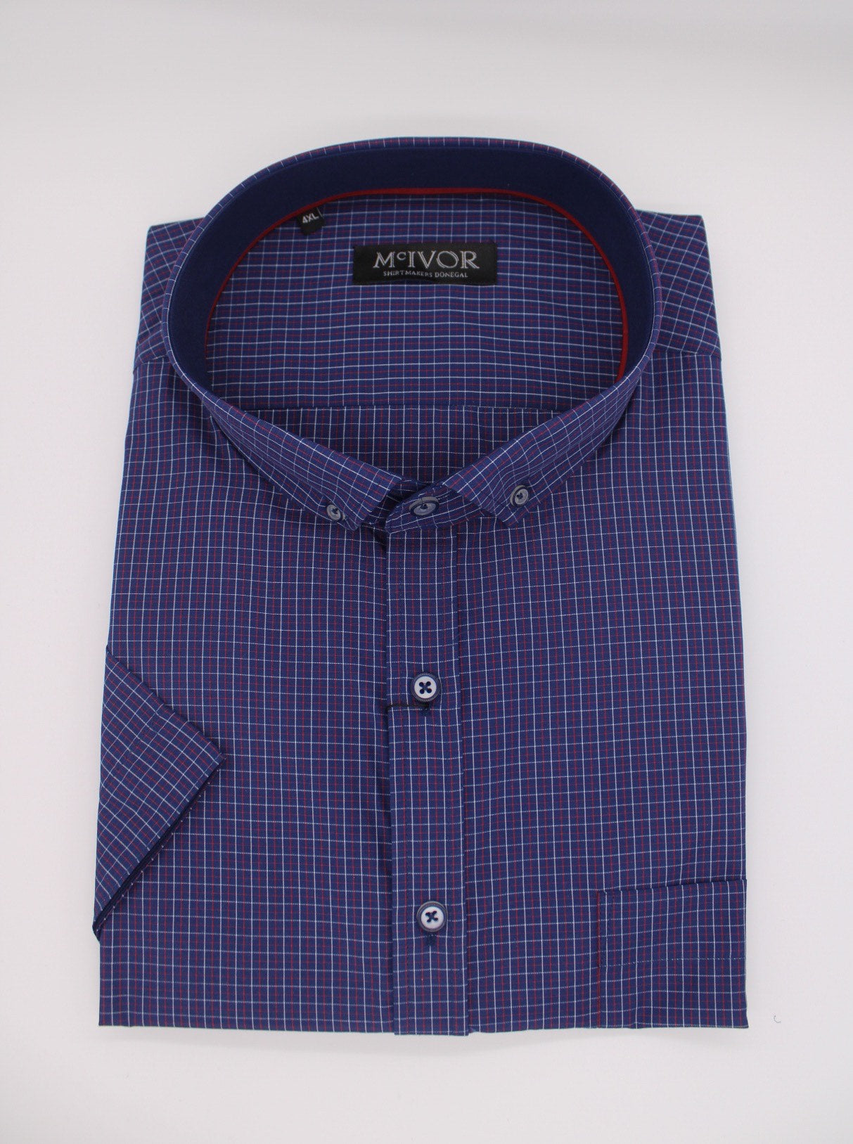 Mc Ivor Declan Navy & White Check Shirt Navy