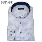 Mc Ivor Sean White With Blue Print Shirt White
