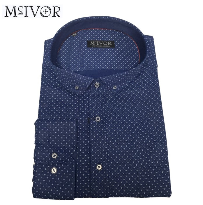 Mc Ivor Alan Navy Print Shirt Navy