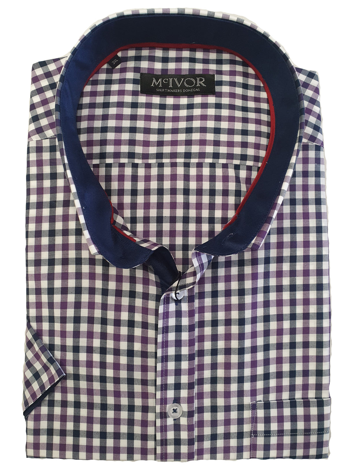 Mc Ivor Davan Purple Check Shirt Purple
