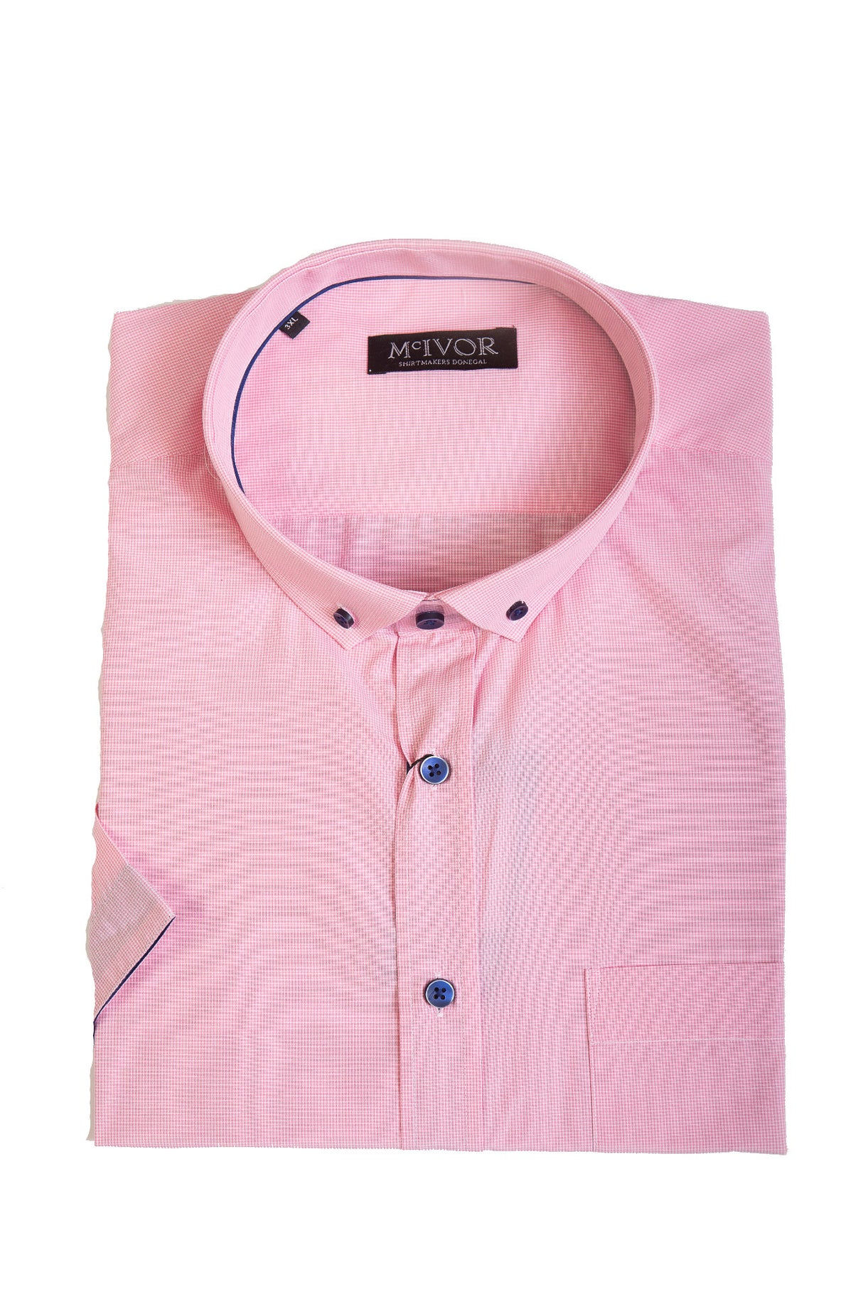 Mc Ivor Niall Pink Mini Check Shirt Pink