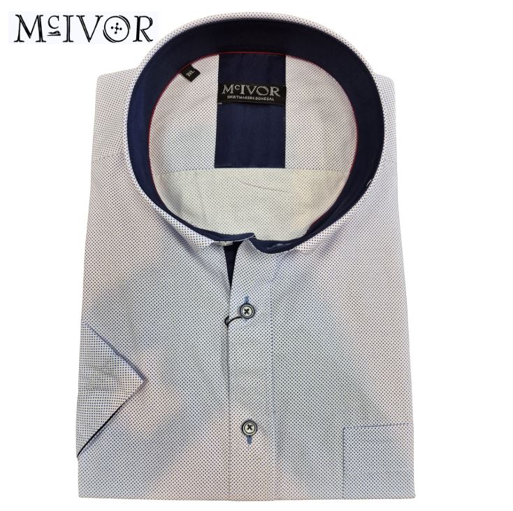 Mc Ivor Olly Blue Micro Dot Shirt Blue