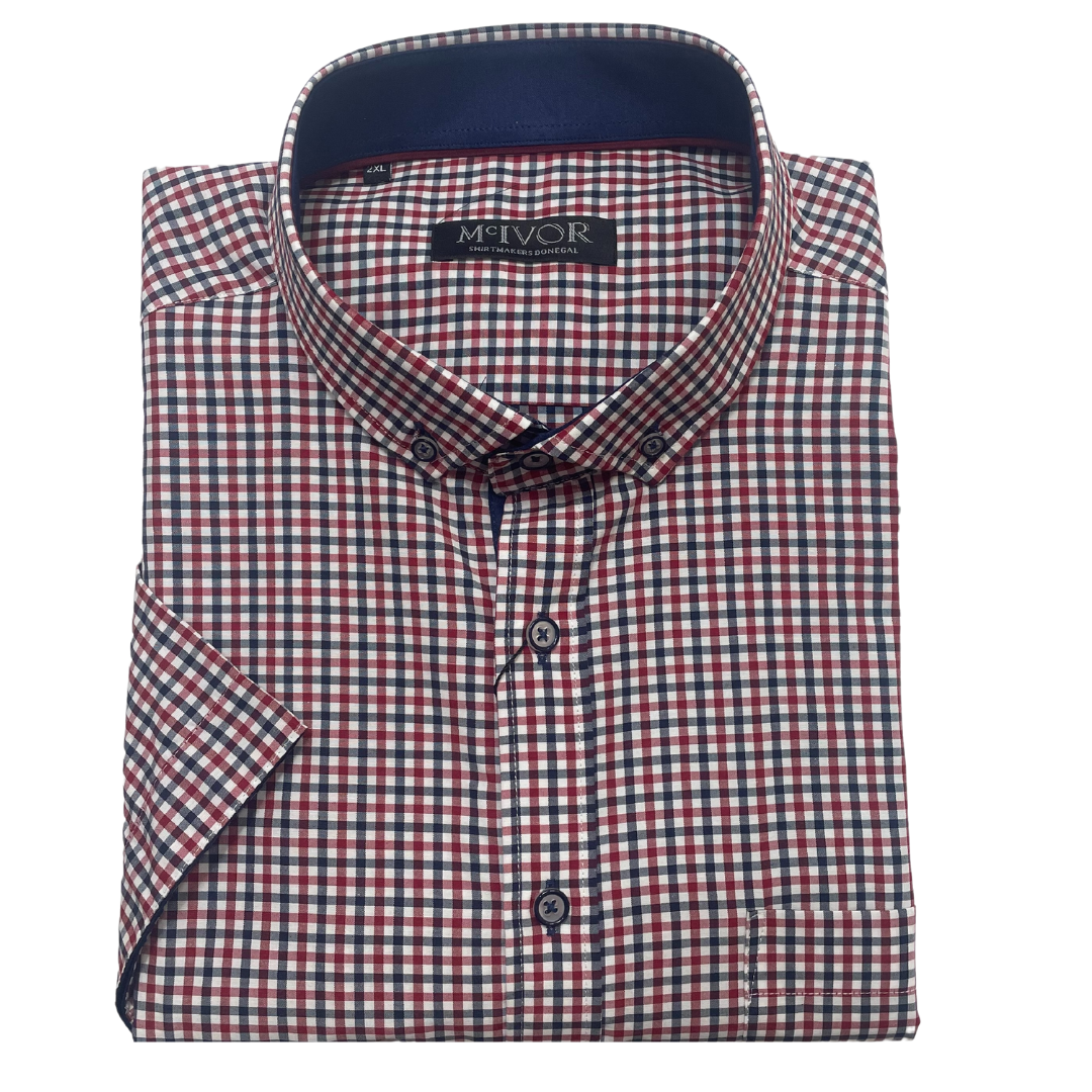 Mc Ivor Tadgh Red & Black Check Shirt Red