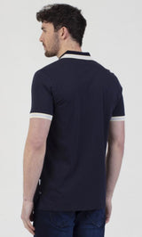 Mish Mash Belgrade Stripe Polo Shirt Navy