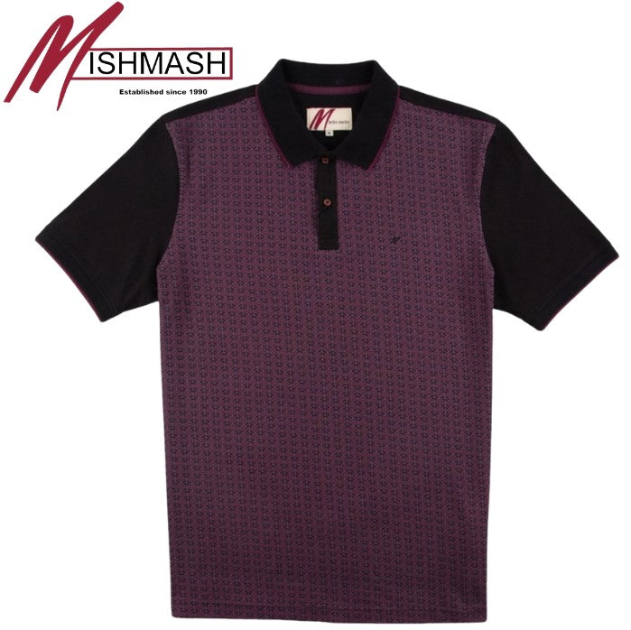 Mish Mash Diablo Wine Pattern Polo Shirt Wine