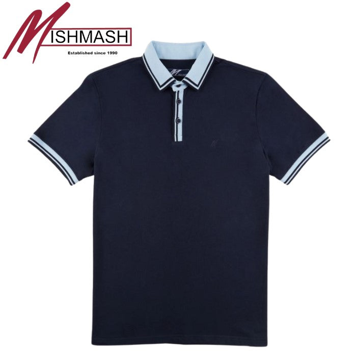 Mish Mash X-Long Diffuse Navy Polo Shirt Navy