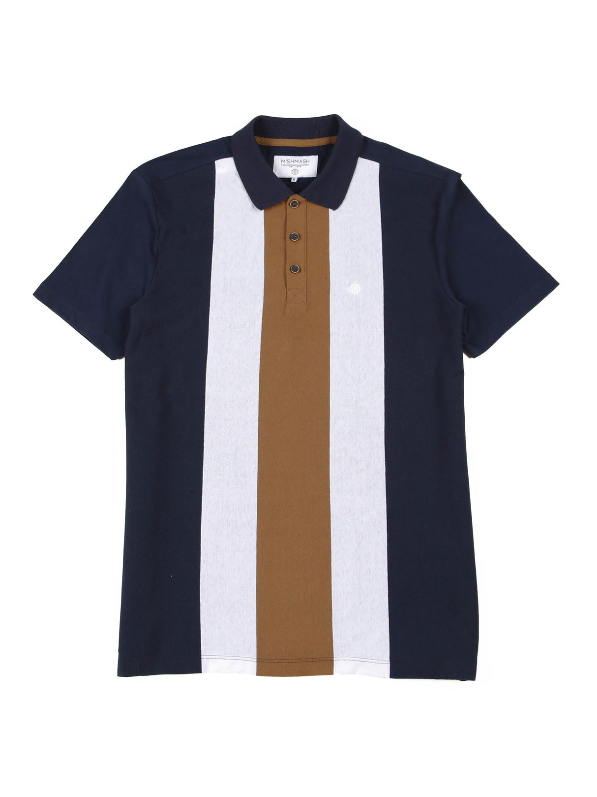 Mish Mash Lava Beige Stripe Polo Shirt Beige