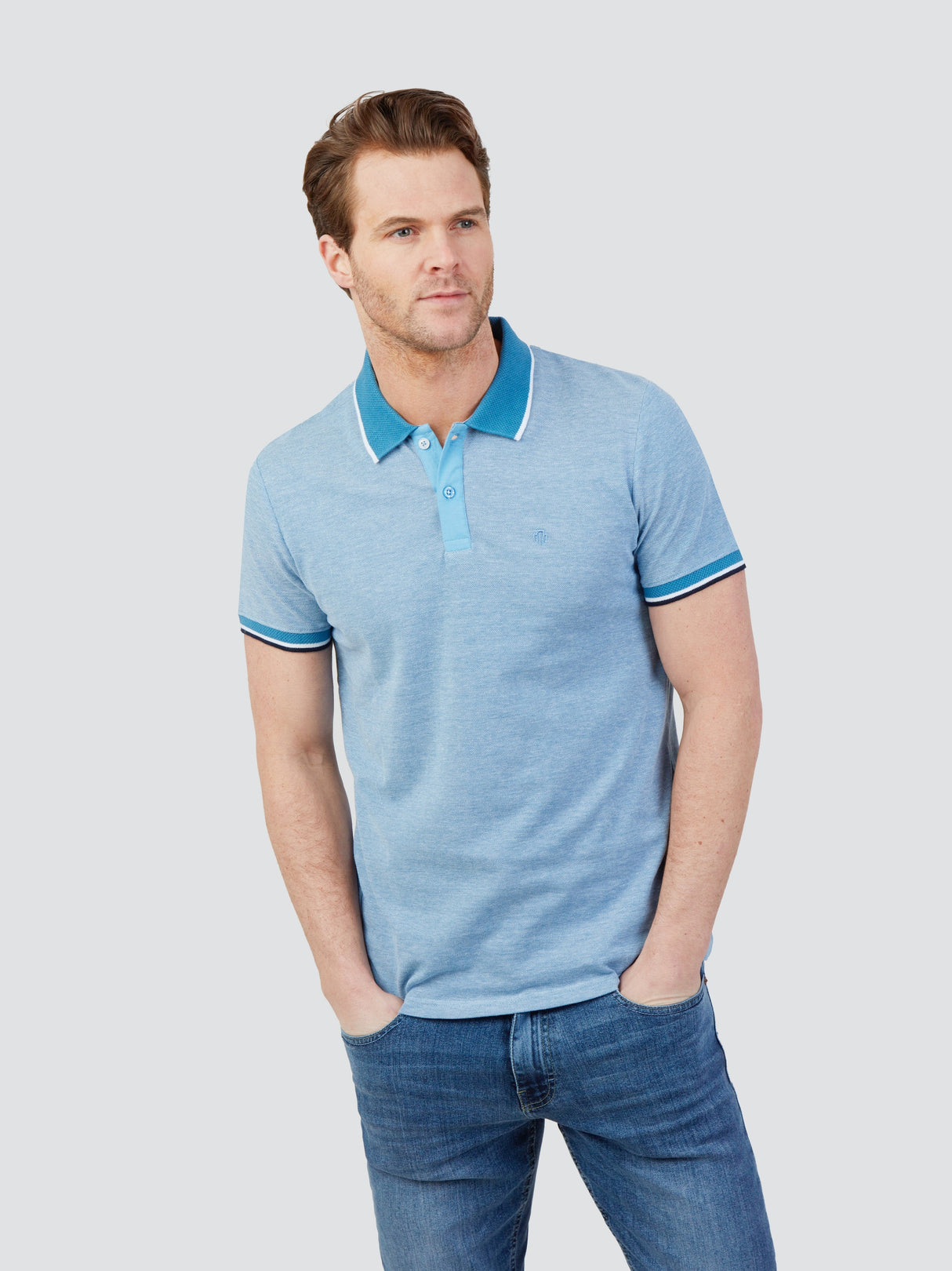 Mish Mash Memphis Sky Blue X-Long Polo Blue