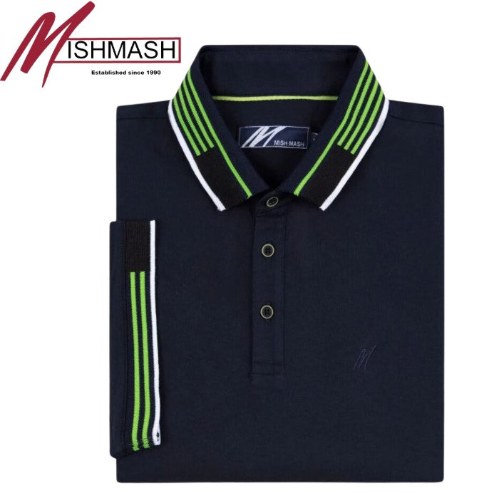 Mish Mash X-Long Oslo Navy & Green Polo Navy