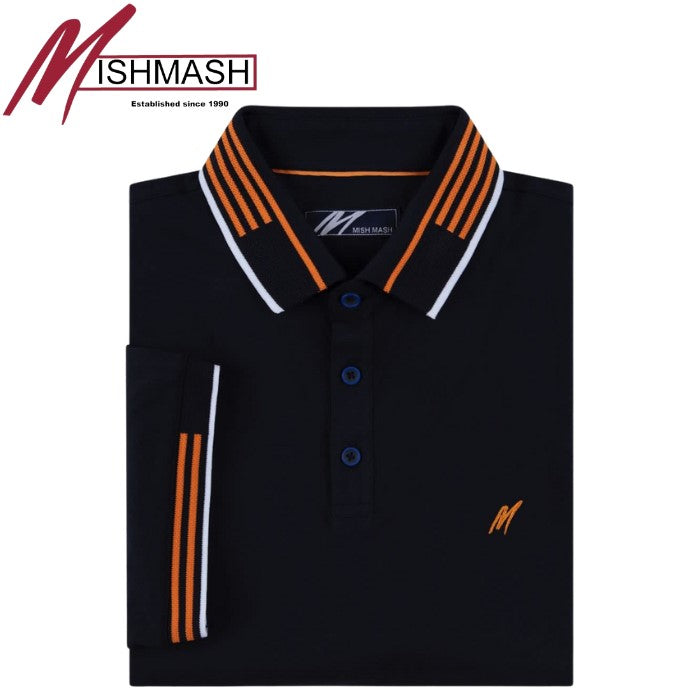 Mish Mash X-Long Oslo Navy Trim Polo Navy