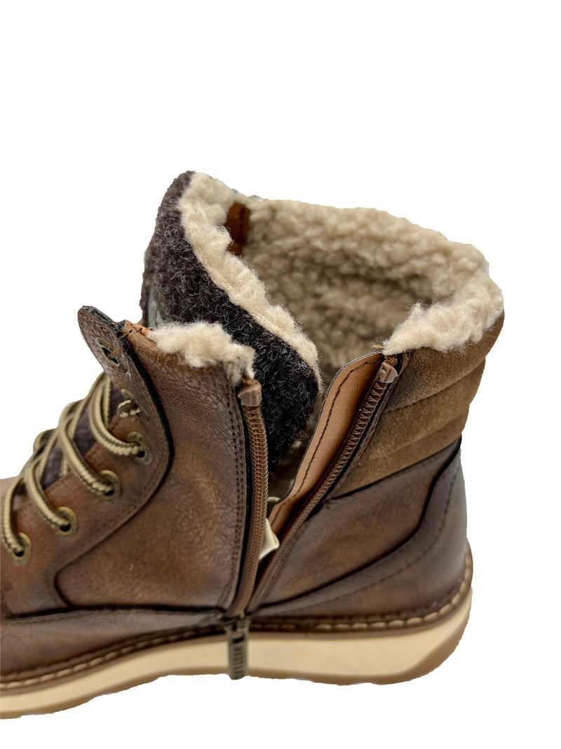 Mustang Faux Fur Zip Brown Boots Brown