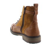 Mustang Faux Suede Side Zip Tan Boot Brown