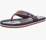 Mustang Red & Black Flip Flops Black