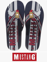 Mustang Red & Black Flip Flops Black