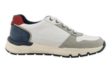 Mustang White & Navy Side Zip Sneakers White