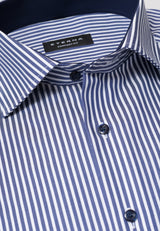 Eterna Navy Stripe Shirt Navy