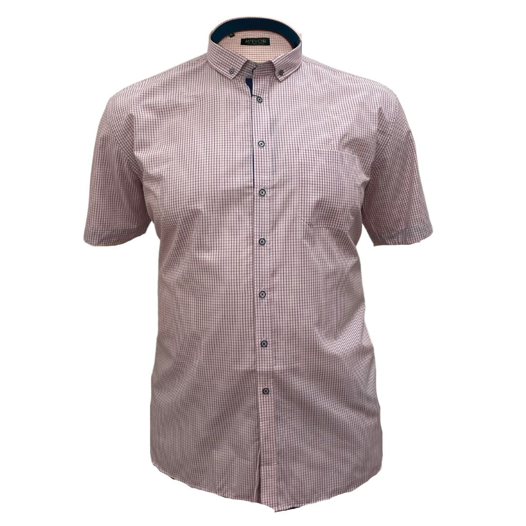 Mc Ivor Noah Pink & Navy Check Shirt Pink