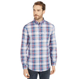 Penguin Plaid Veiled Rose Casual Shirt Red