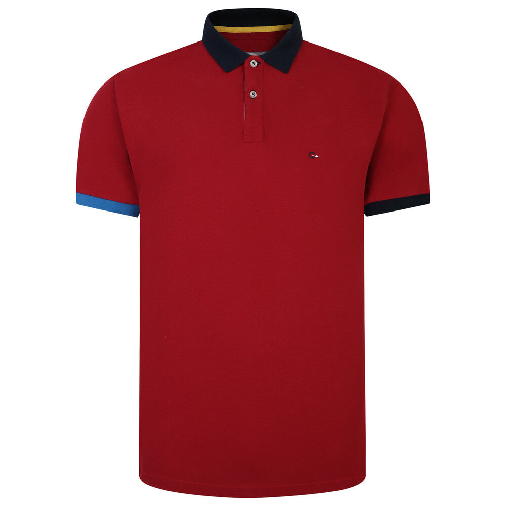 Peter Gribby Block Pique Red Polo Shirt Red