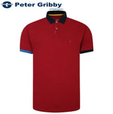 Peter Gribby Block Pique Red Polo Shirt Red