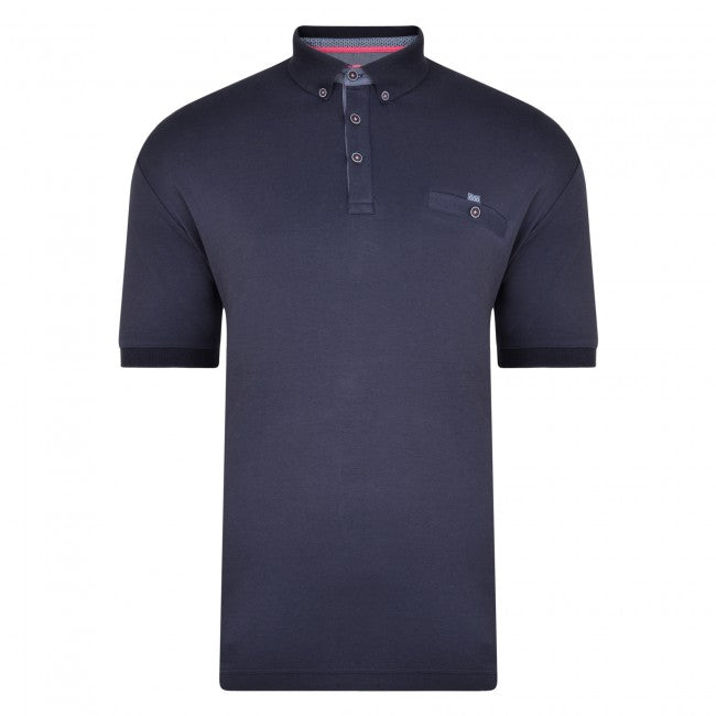 Peter Gribby Navy Interlock Polo Shirt Navy