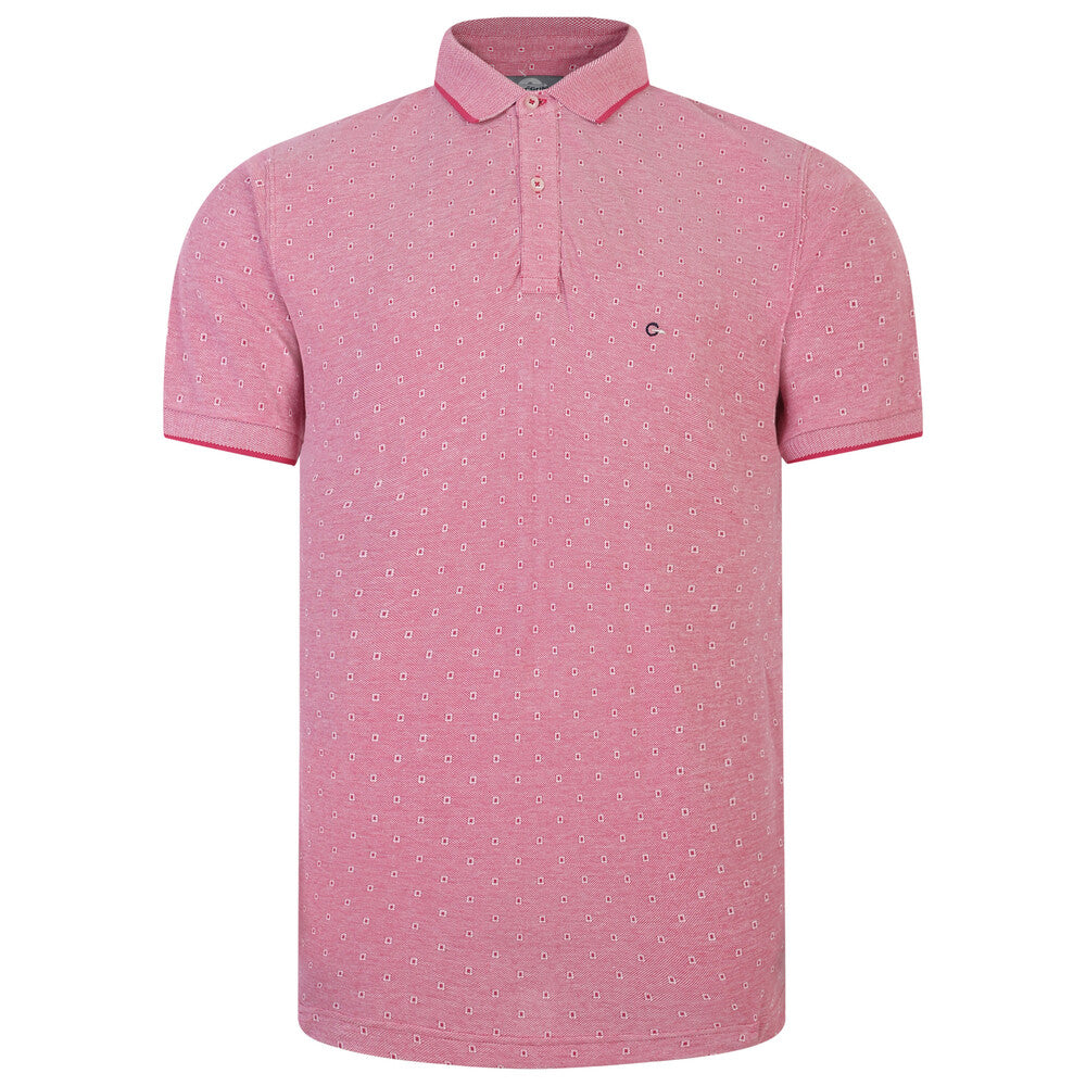 Peter Gribby Jacquard Pique Pink Polo Pink