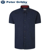 Peter Gribby S/S Linen Rich Navy Shirt Navy