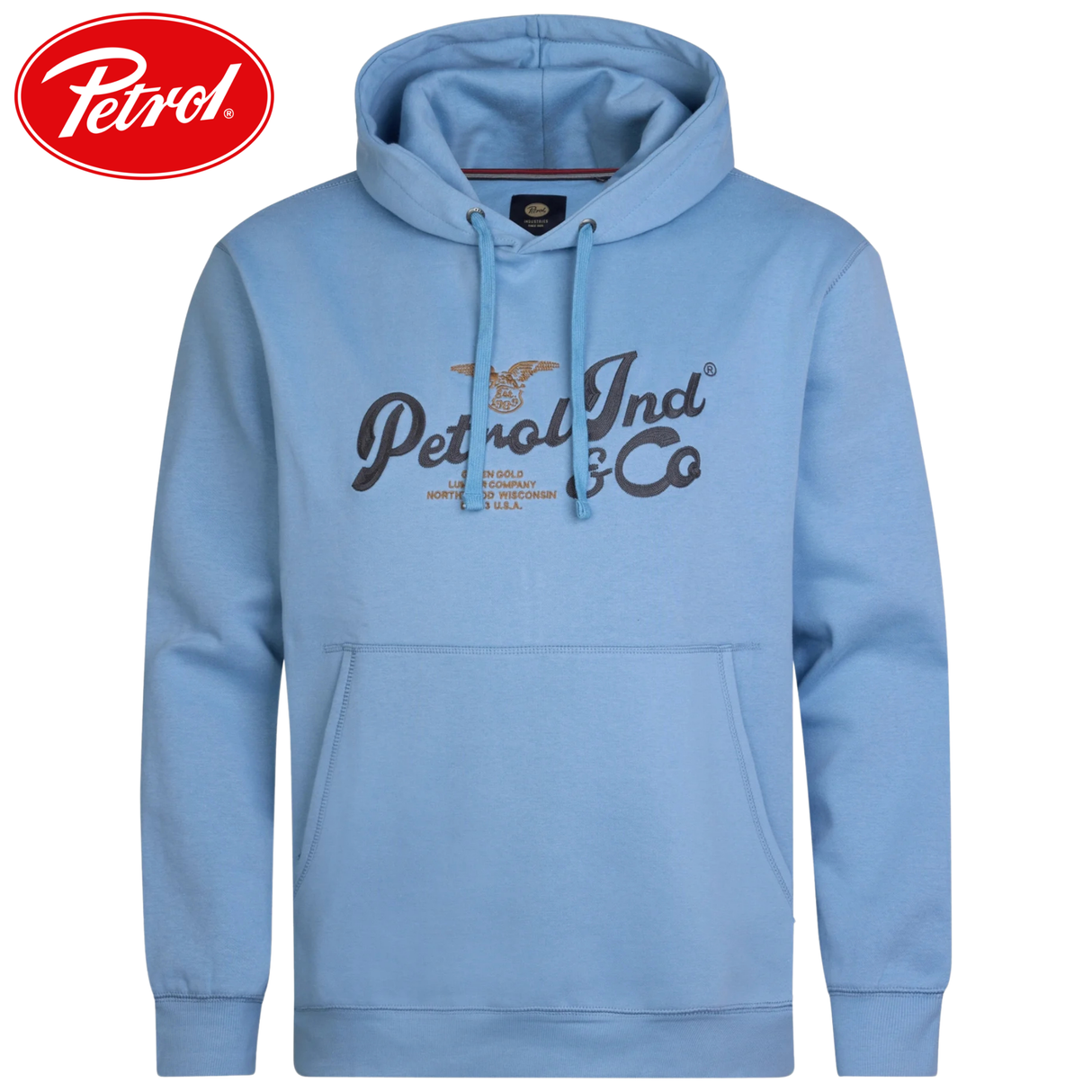 Petrol Flagstaff Logo Sky Blue Hoodie Blue