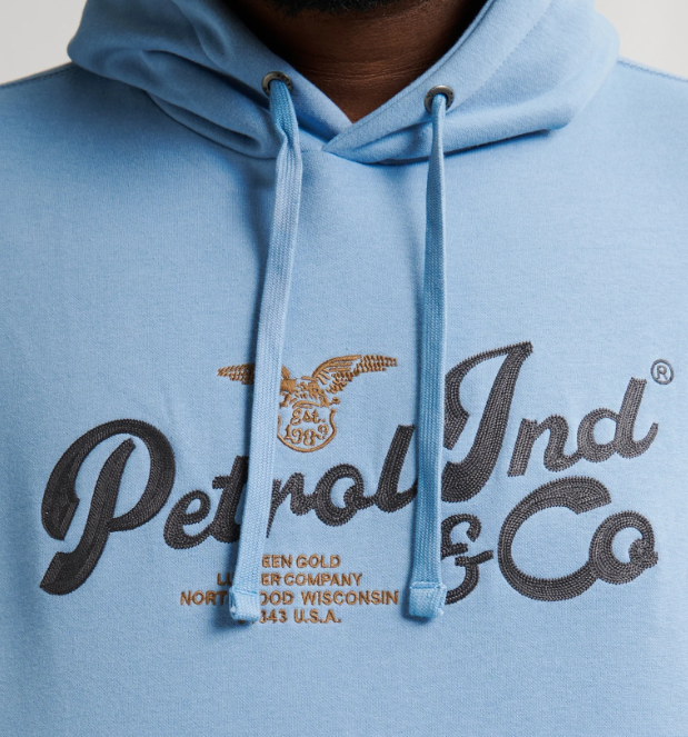Petrol Flagstaff Logo Sky Blue Hoodie Blue